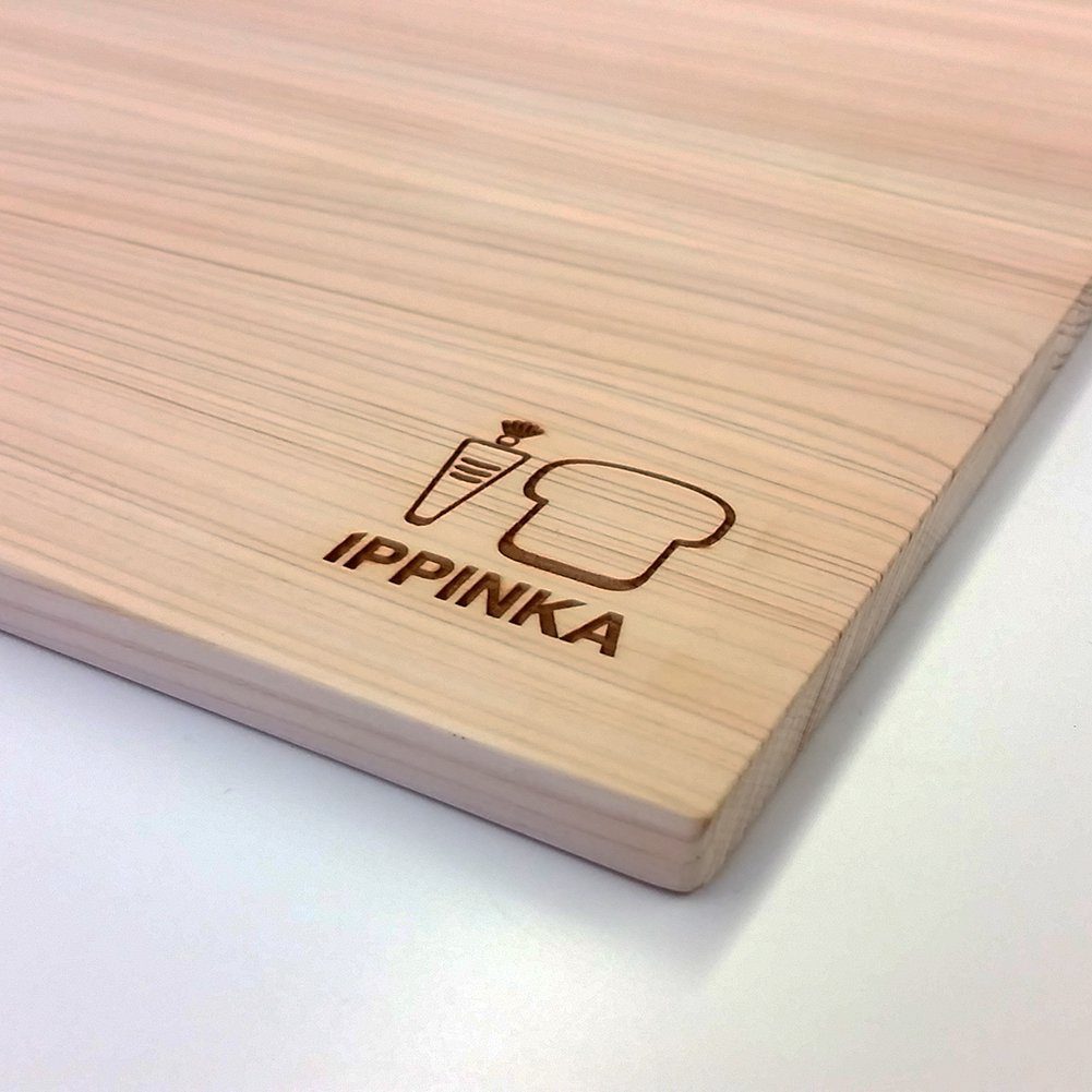 Hinoki Thin Cutting Board with IPPINKA Logo